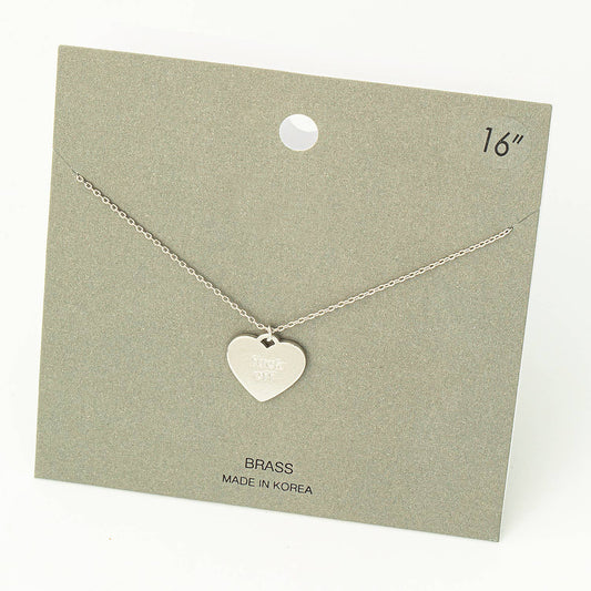 Fuck Off Heart Pendant Necklace