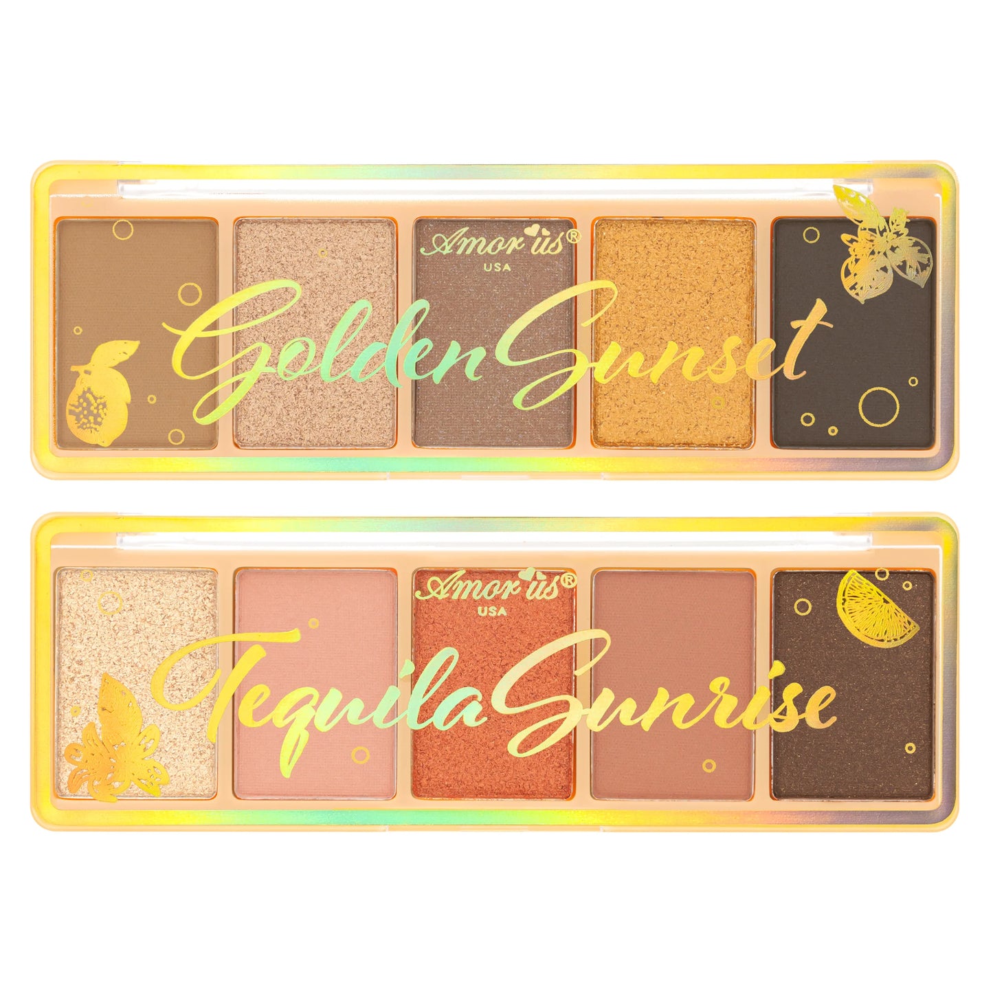 AMORUS 5 Shade Travel Palettes- Golden Sunset & Tequila Sunrise