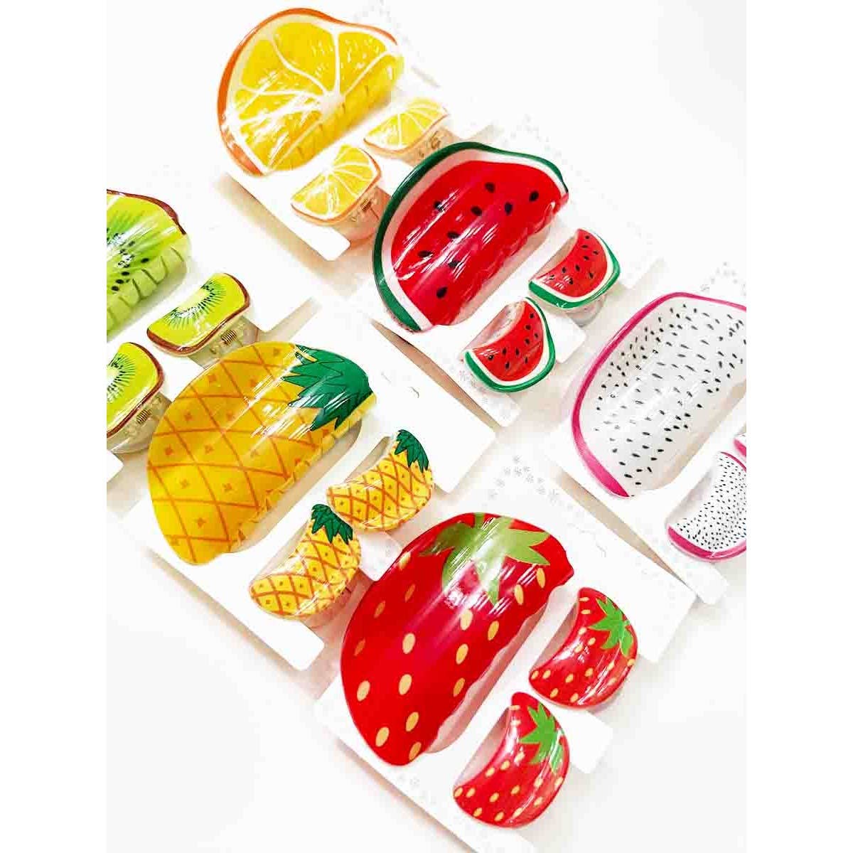 Fruit Theme Hair Trio Claw Set
