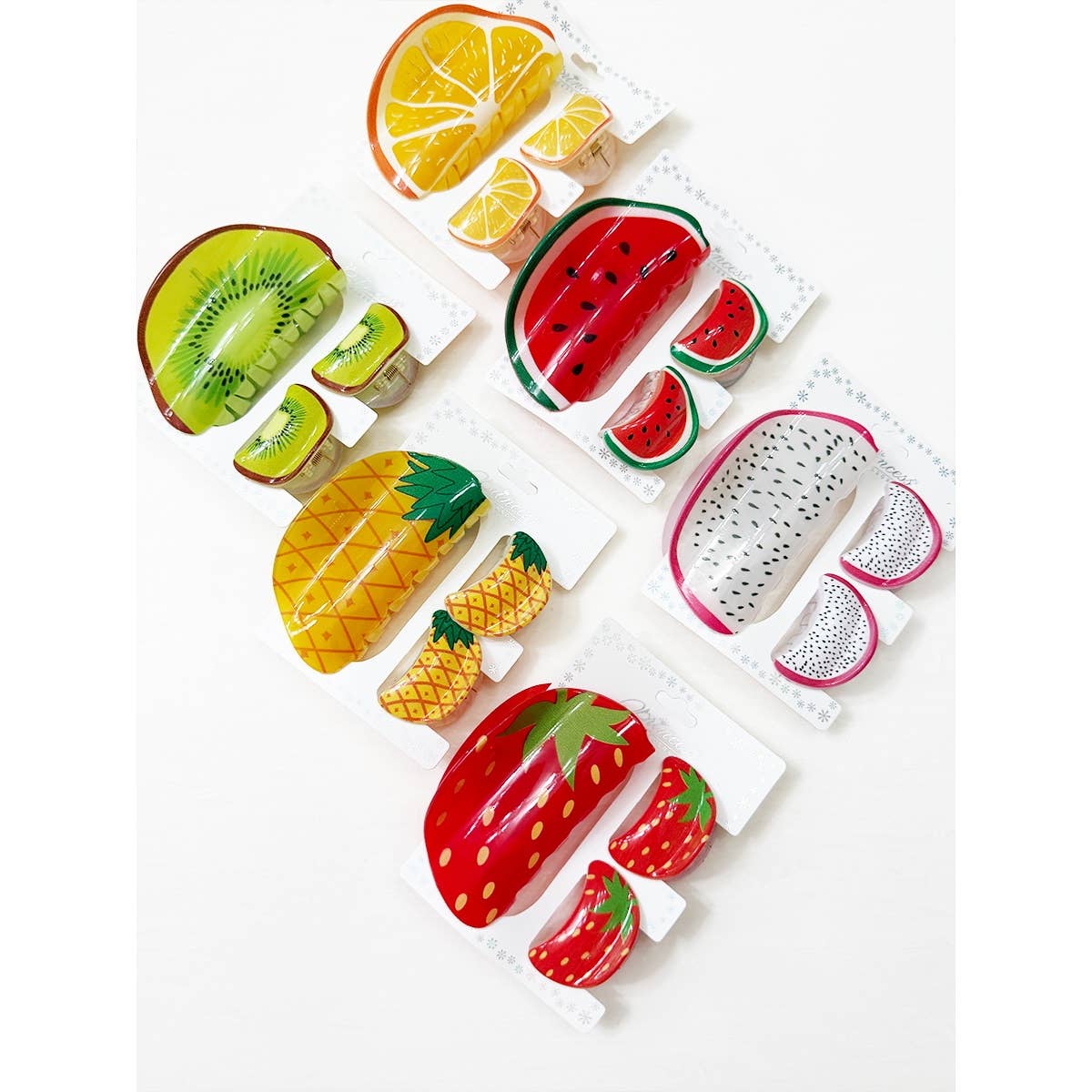 Fruit Theme Hair Trio Claw Set