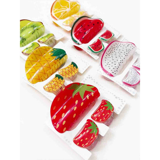 Fruit Theme Hair Trio Claw Set