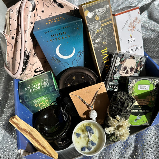 Celestial Witchy Grab Bag room decor, room spray incense, eyeshadow, lipgloss,