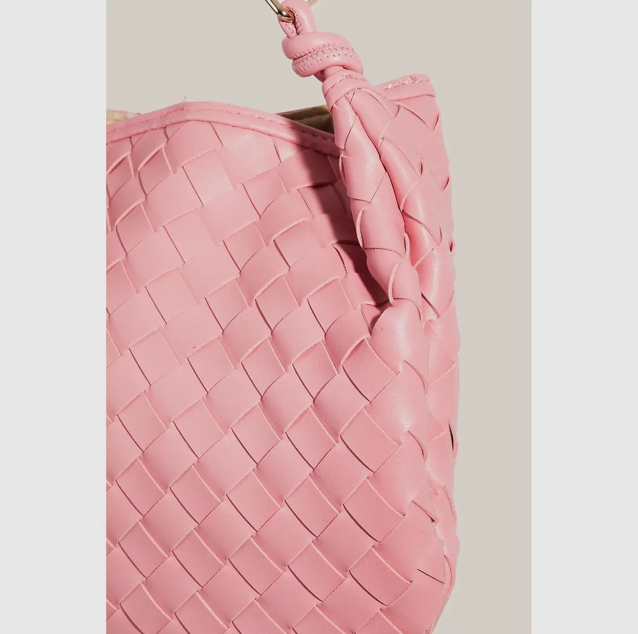 Faux Leather Basket Weave Handbag