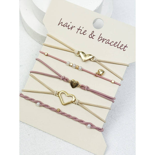 Boho Inspired Minimal Heart Hair Tie Bracelets