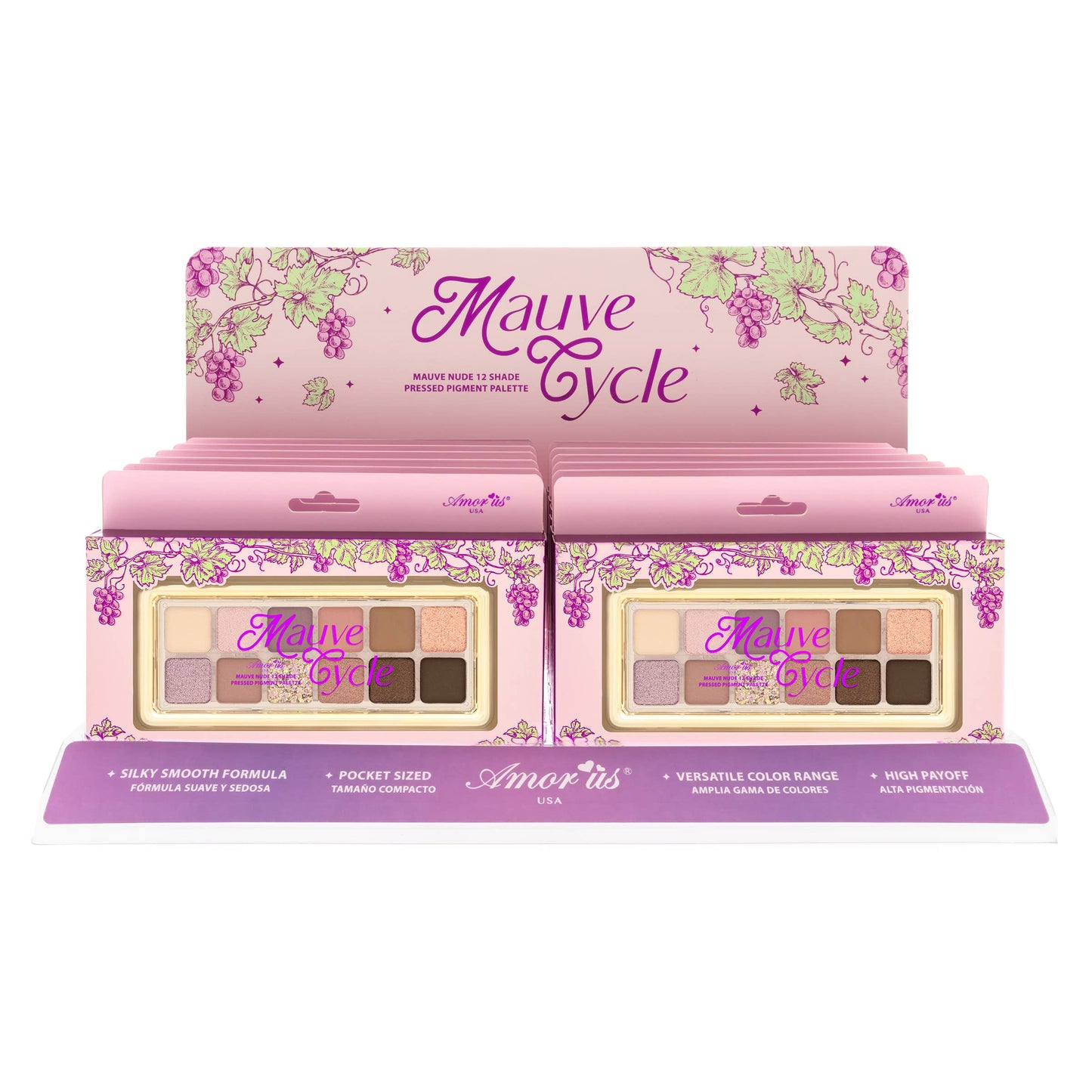 AMORUS - MAUVE CYCLE - 12 SHADE PRESSED PIGMENT PALETTE