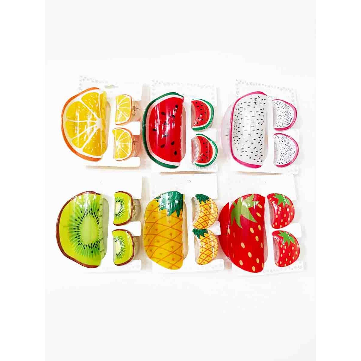 Fruit Theme Hair Trio Claw Set