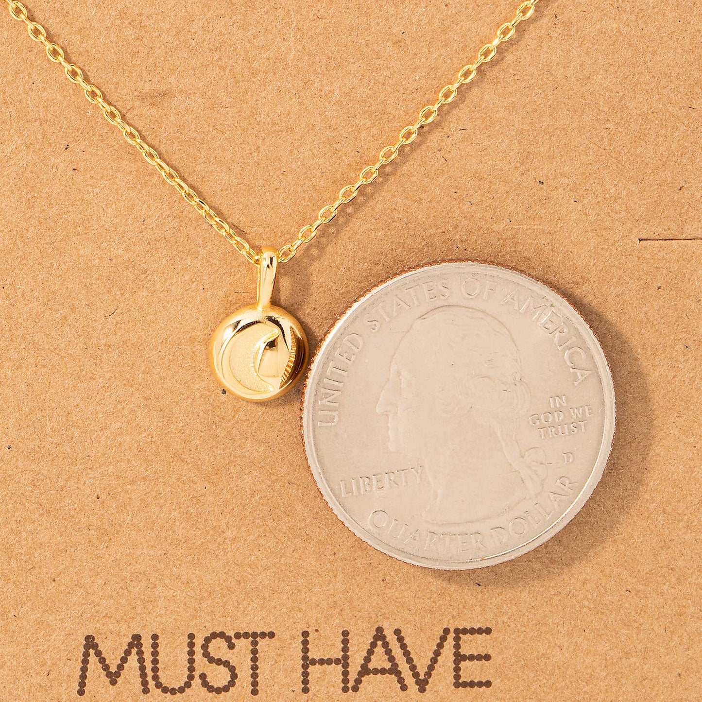Mini Moon Coin Pendant Necklace