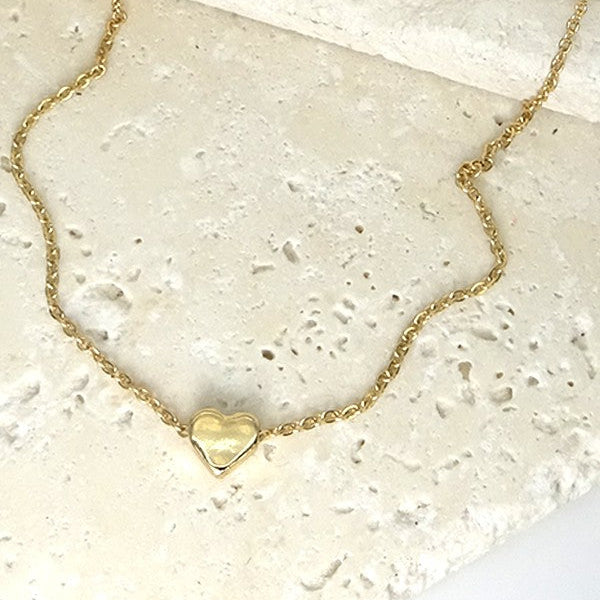 Classic Mini Heart Necklace 18k Gold Dipped Titanium