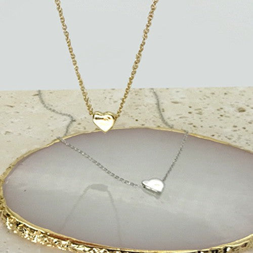 Classic Mini Heart Necklace 18k Gold Dipped Titanium