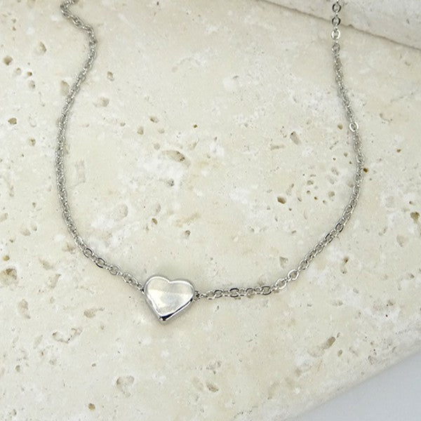 Classic Mini Heart Necklace 18k Gold Dipped Titanium